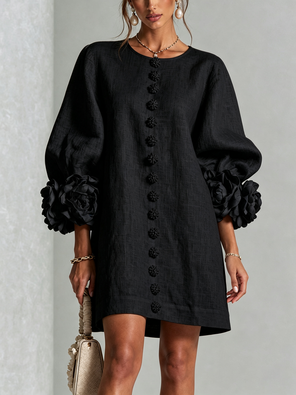 Floral Cuff Mini Dress