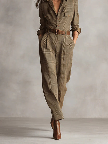 Modern Check Elegance Jumpsuit