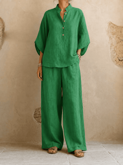 Batwing Sleeve Wide-Leg Set