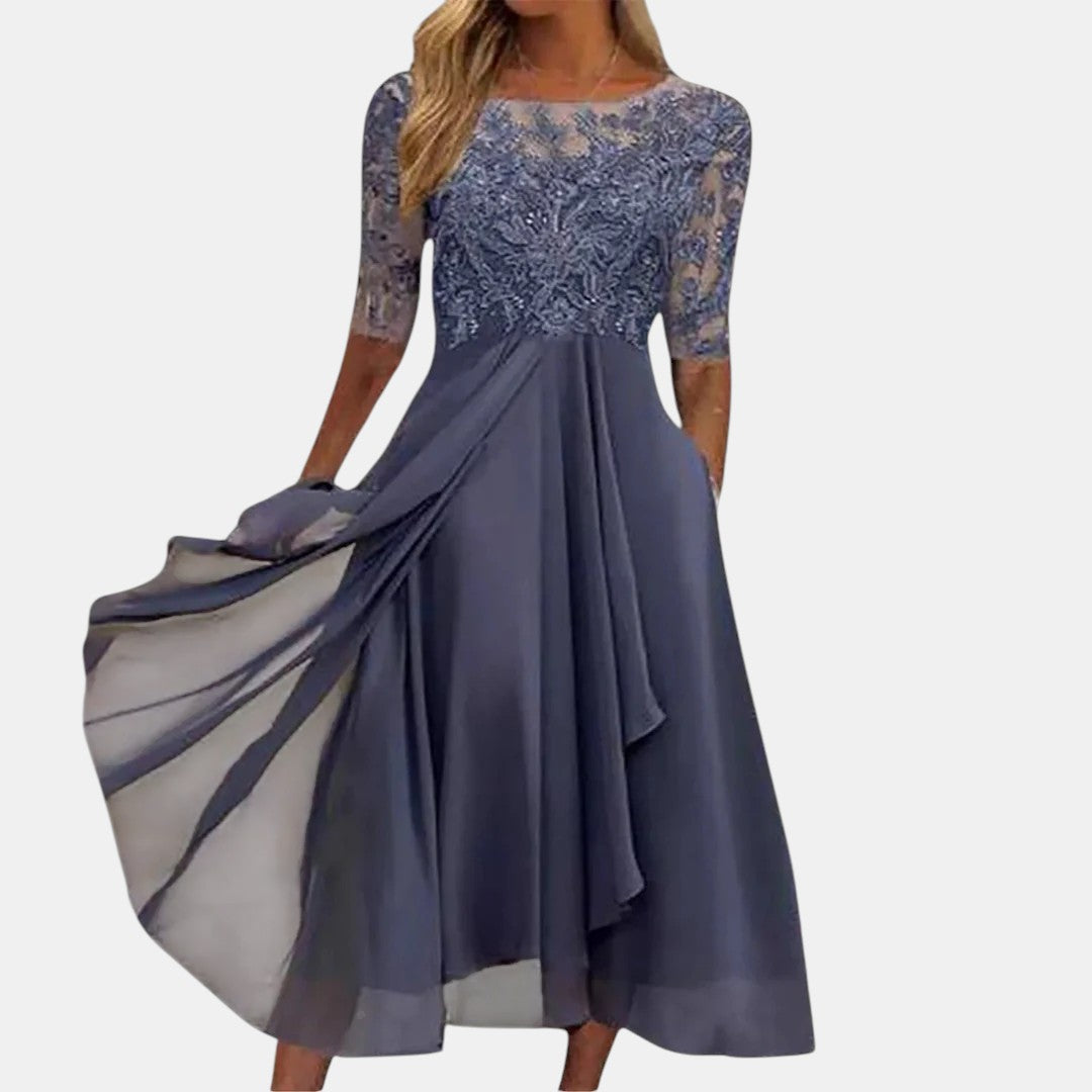 Elegant Lace Midi Dress