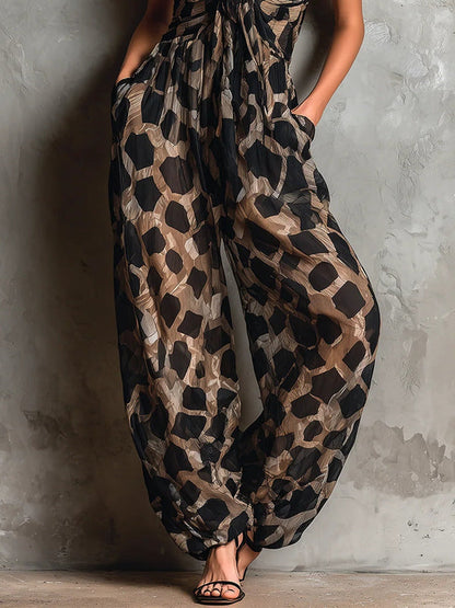 Animal Print Wide-Leg Jumpsuit