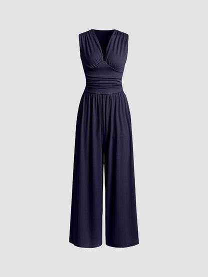 Elegant Sleeveless Wide-Leg Jumpsuit