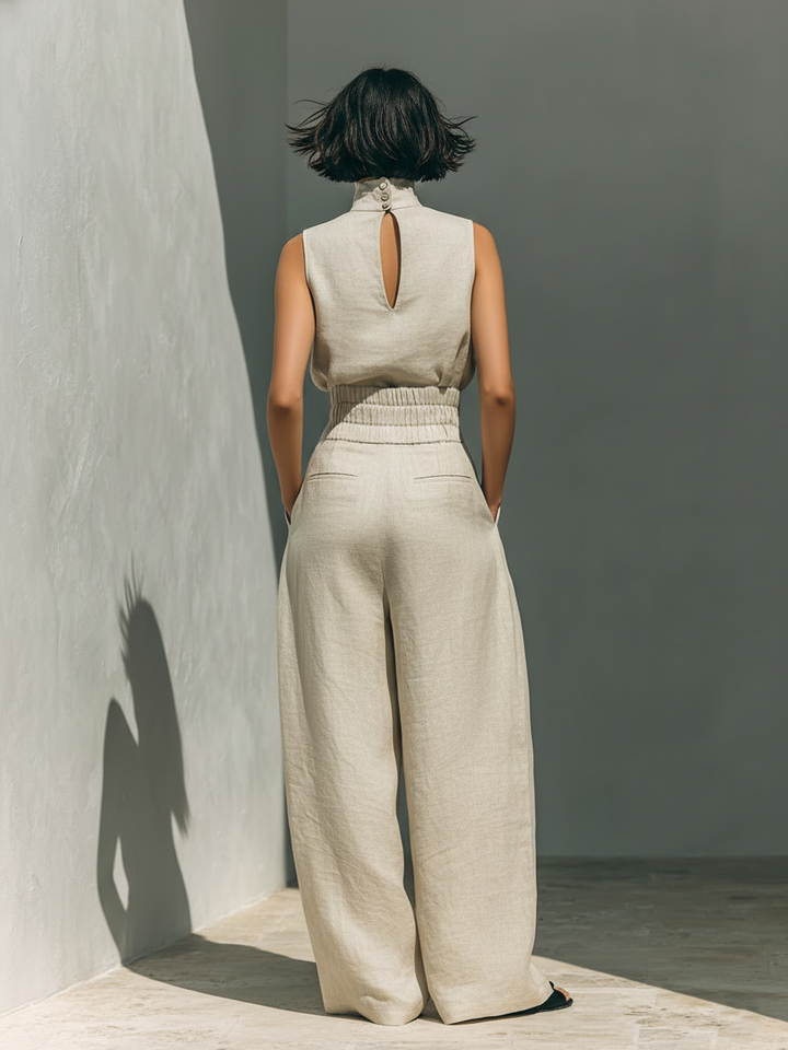 Elegant Wide-Leg Top & Pants Set