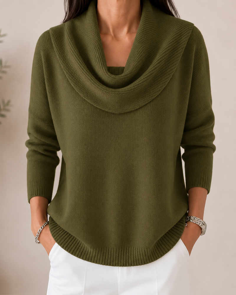 Elegant Cowl Neck Knit Jumper