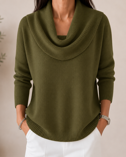 Elegant Cowl Neck Knit Jumper