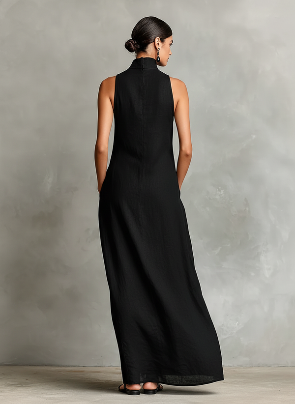 Elegant High Neck Maxi Dress