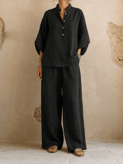 Batwing Sleeve Wide-Leg Set