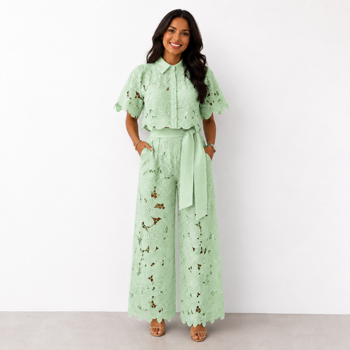 Floral Cut-Out Two-Piece Set