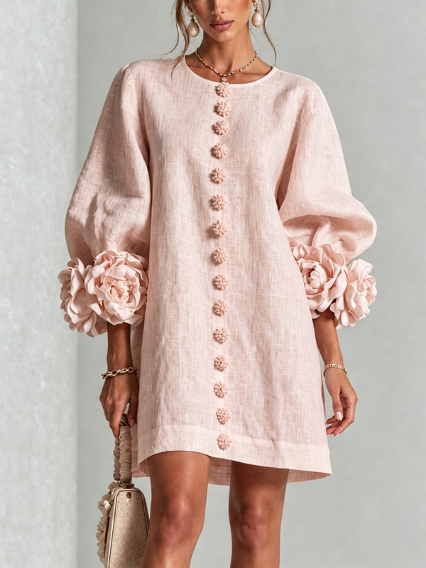 Floral Cuff Mini Dress