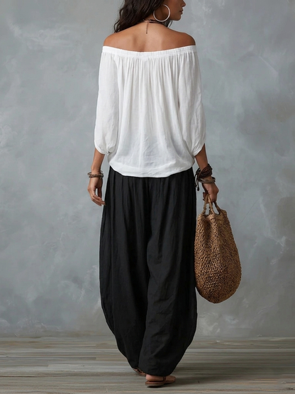 Bohemian Off-Shoulder Two-Piece Set