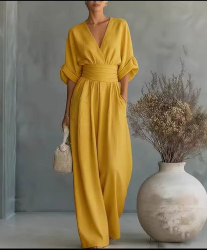 Elegant Flowing Wide-Leg Jumpsuit