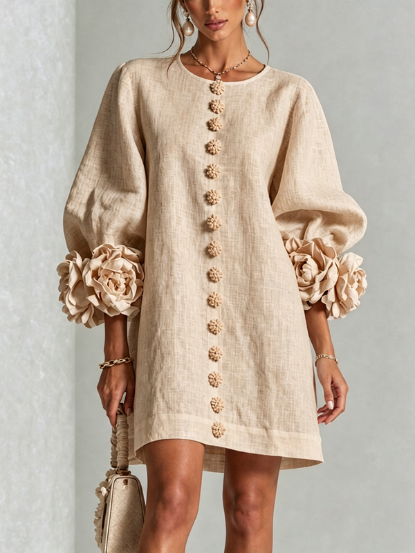 Floral Cuff Mini Dress