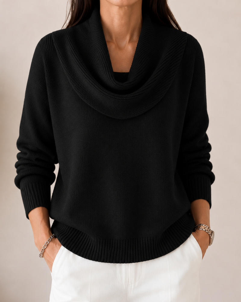 Elegant Cowl Neck Knit Jumper