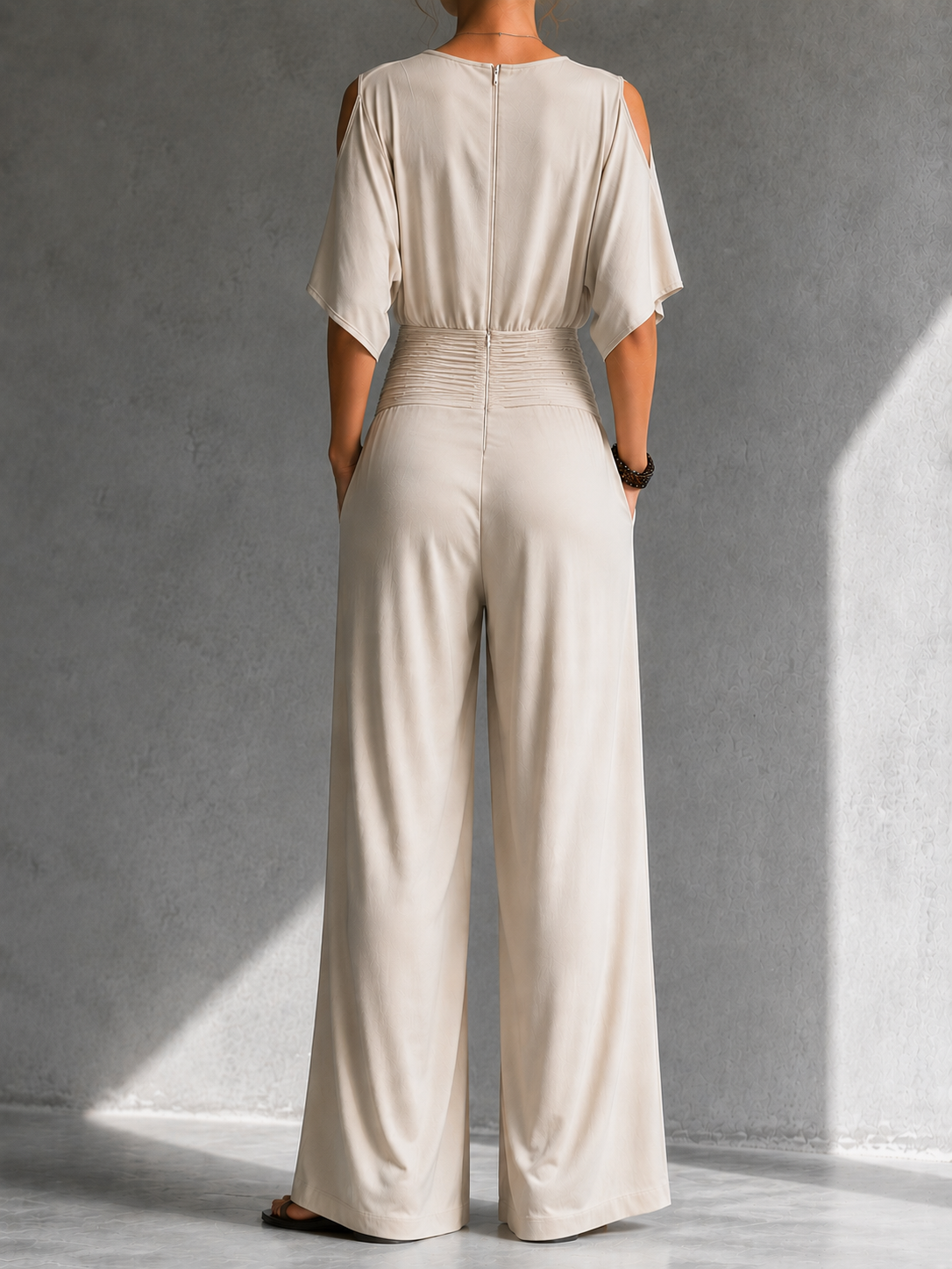 Off-Shoulder Wrap Jumpsuit