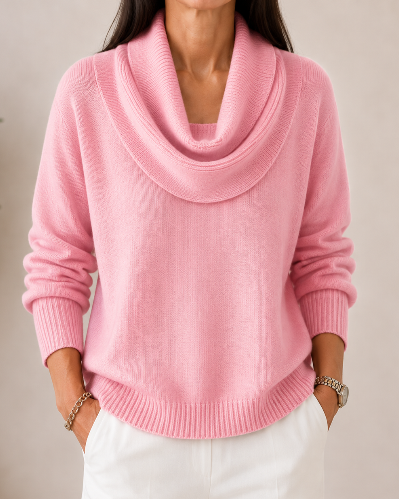Elegant Cowl Neck Knit Jumper