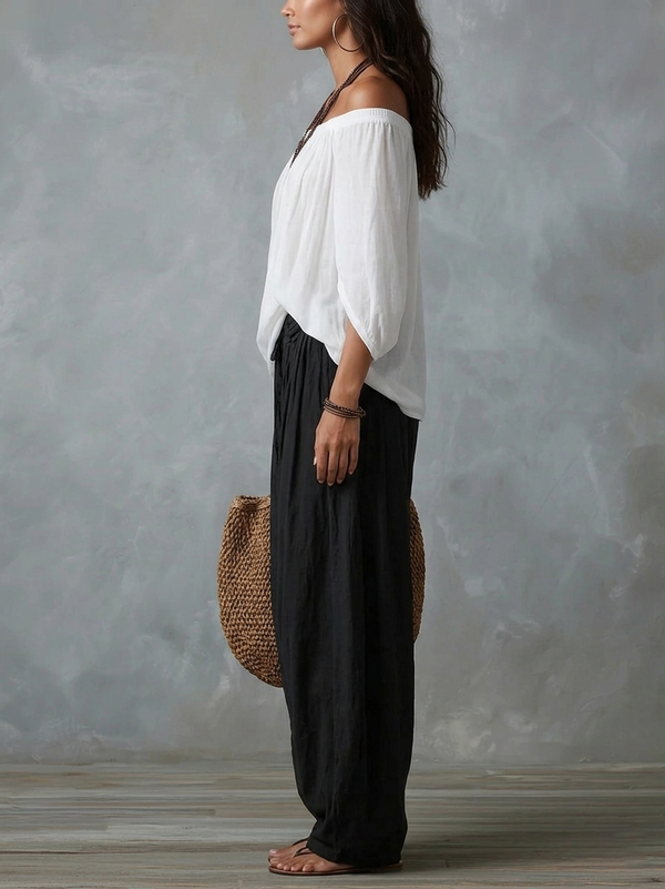 Bohemian Off-Shoulder Two-Piece Set