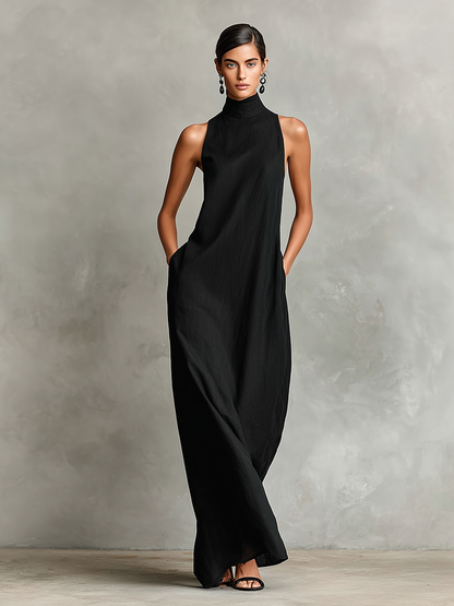 Elegant High Neck Maxi Dress