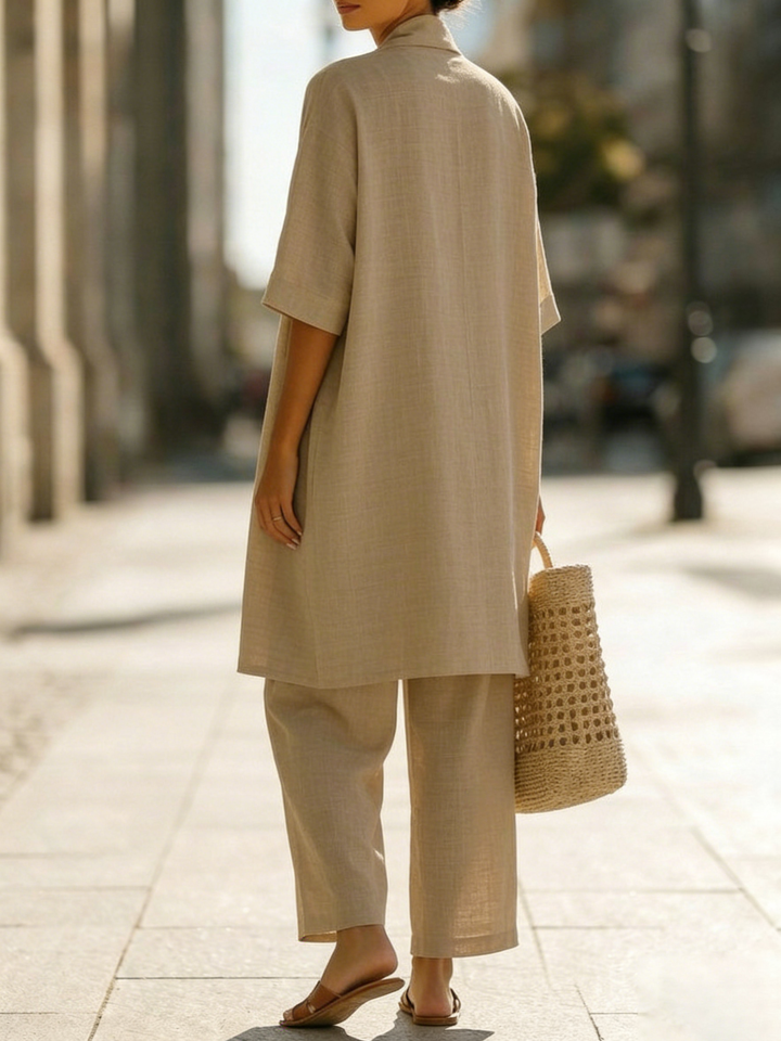 Elegant Linen Blend Three-Piece Set