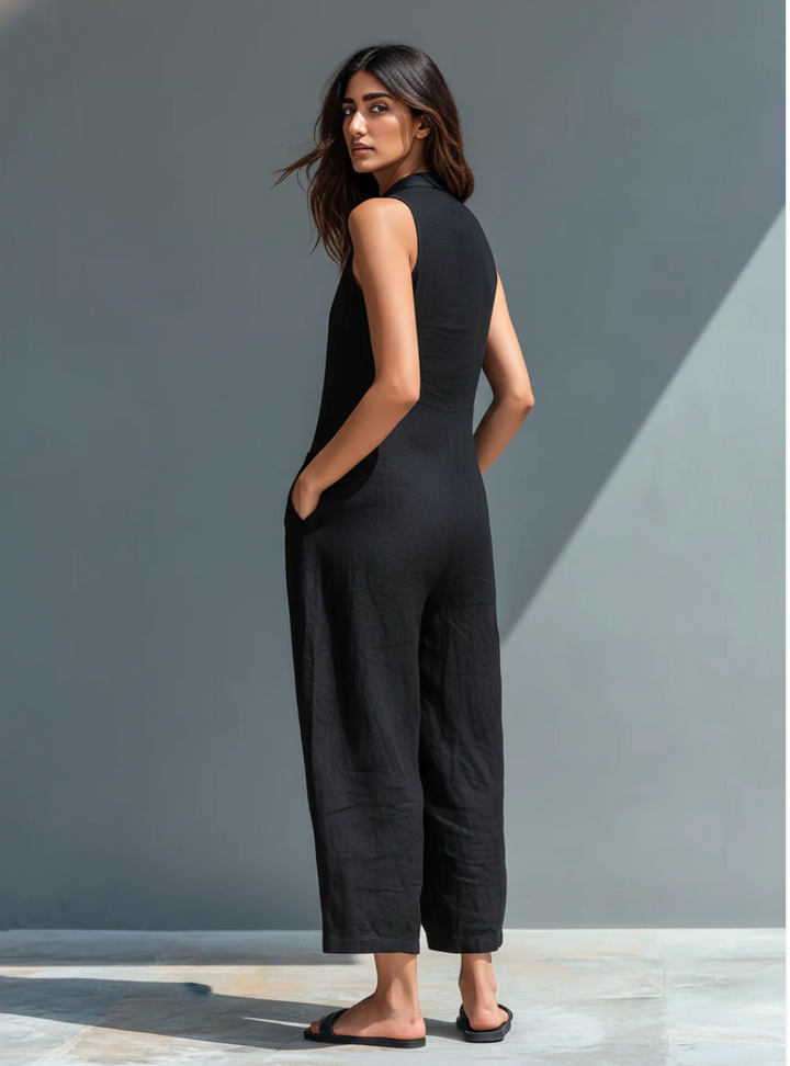 Minimalist Linen Blend Jumpsuit