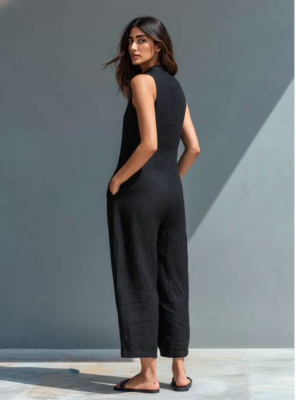 Minimalist Linen Blend Jumpsuit