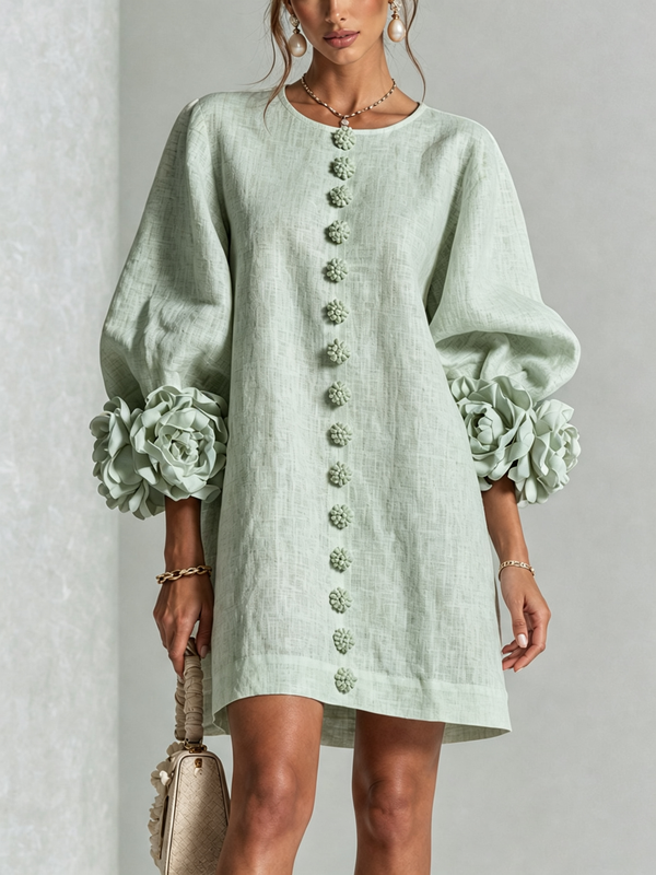Floral Cuff Mini Dress