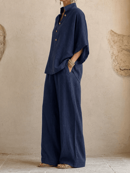 Batwing Sleeve Wide-Leg Set