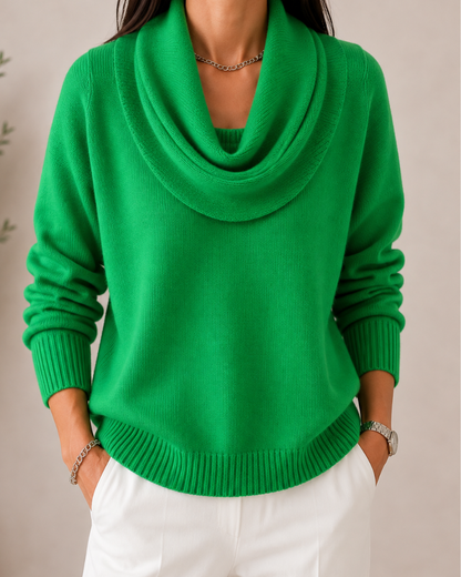 Elegant Cowl Neck Knit Jumper