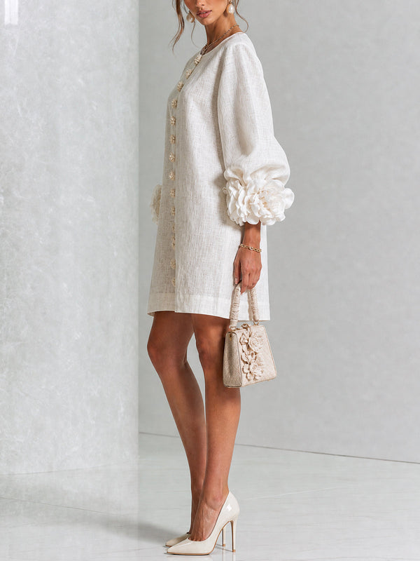 Floral Cuff Mini Dress