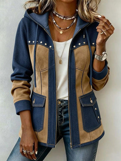 Patchwork Hooded Jacket