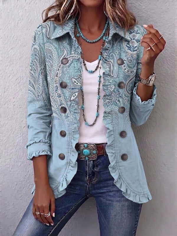 Vintage Paisley Ruffle Jacket
