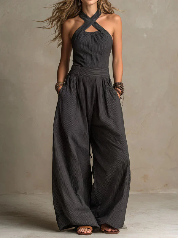 Halter Neck Wide-Leg Jumpsuit
