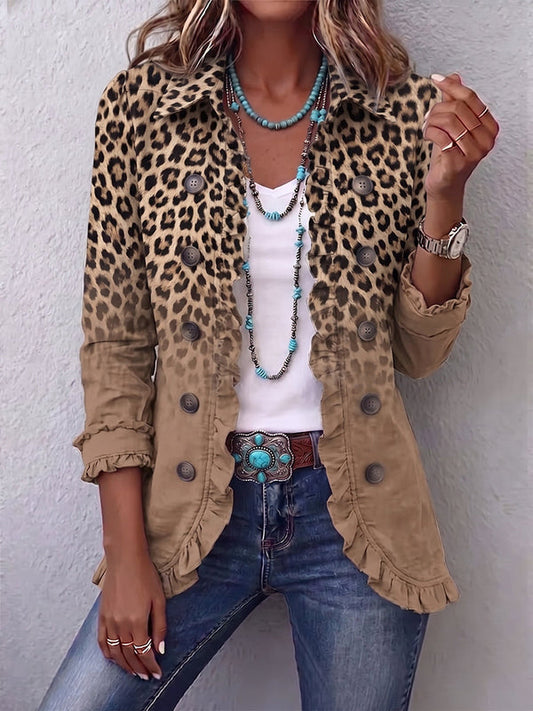 Vintage Leopard Gradient Jacket