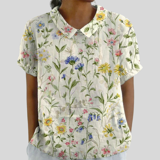 Garden Floral Collared Blouse