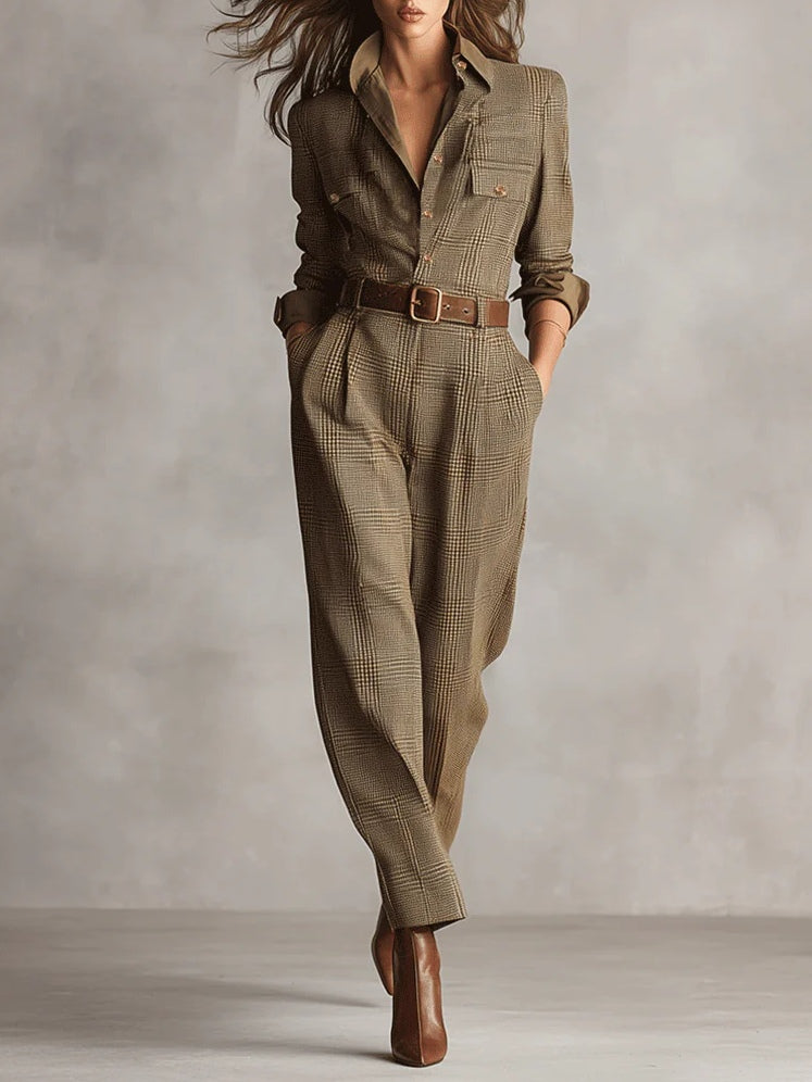Modern Check Elegance Jumpsuit