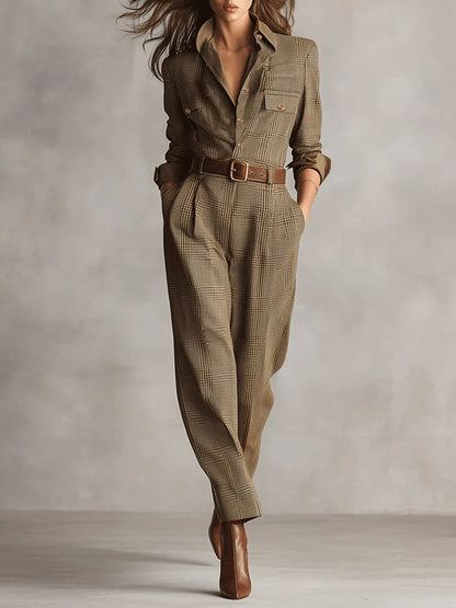 Modern Check Elegance Jumpsuit