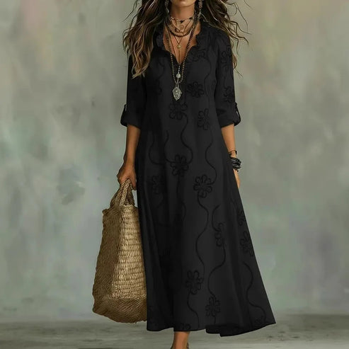 Embroidered Floral Maxi Dress