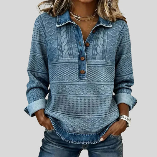 Vintage Cable Knit Collared Jumper