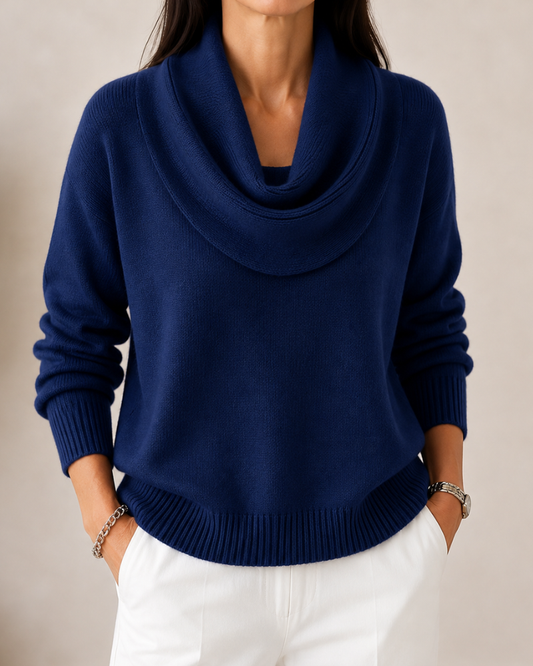 Elegant Cowl Neck Knit Jumper
