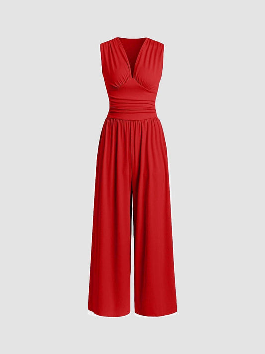 Elegant Sleeveless Wide-Leg Jumpsuit