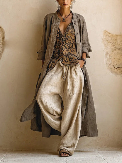 Bohemian 3-Piece Wide-Leg Set