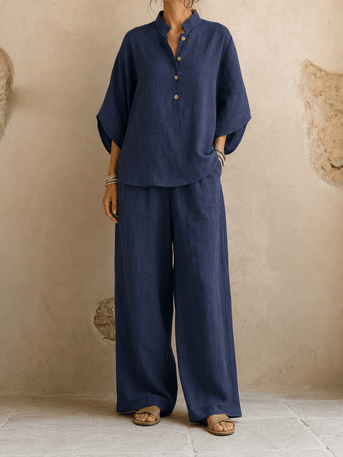 Batwing Sleeve Wide-Leg Set
