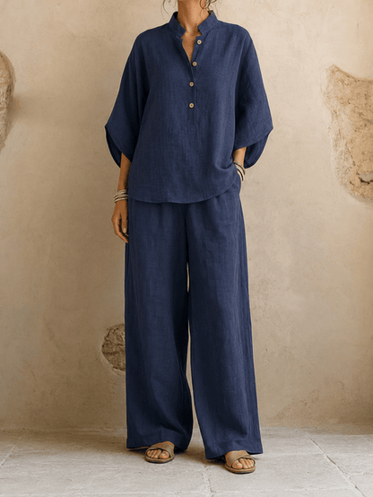 Batwing Sleeve Wide-Leg Set