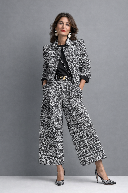 Elegant Tweed Two-Piece Set