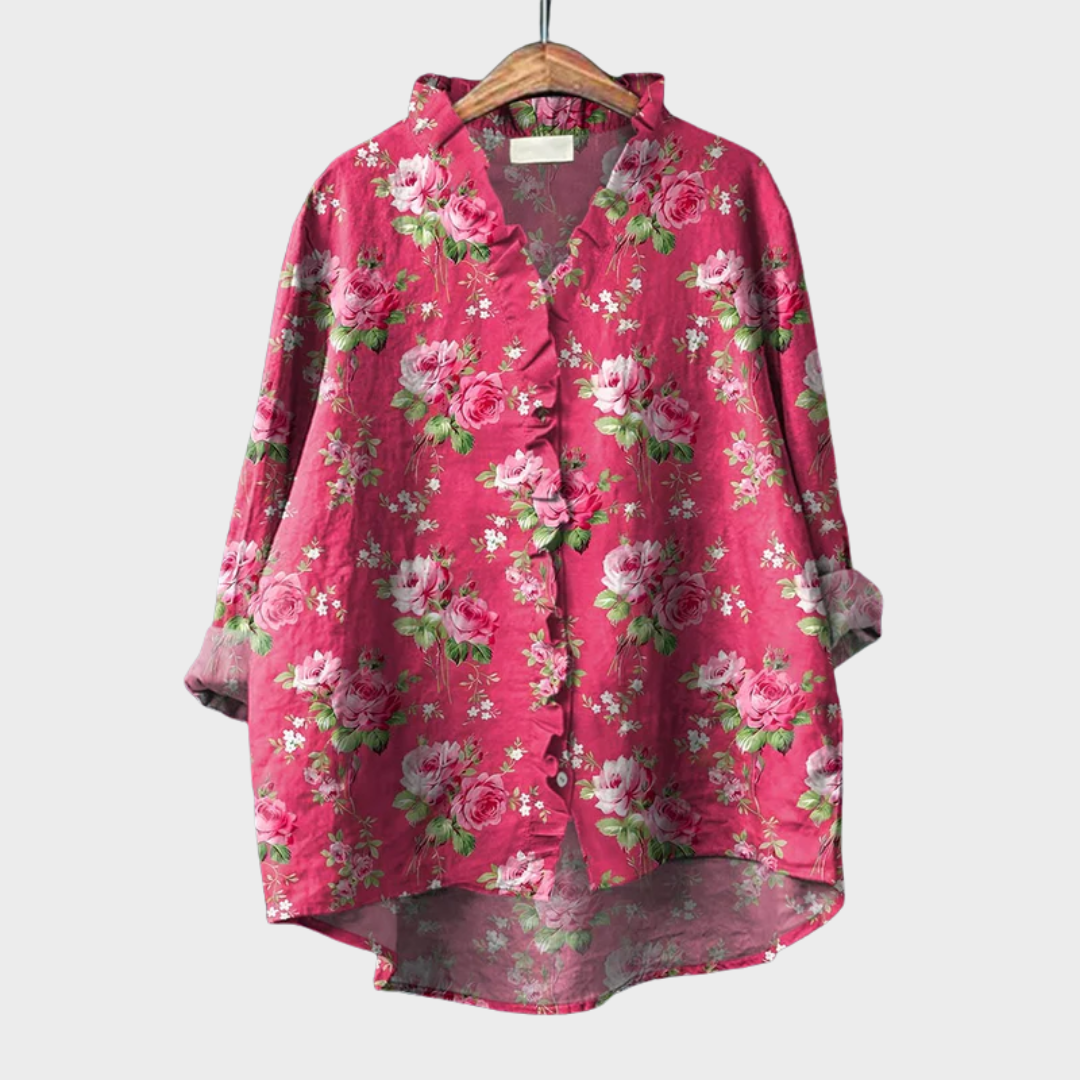 Ruffled Floral Blouse