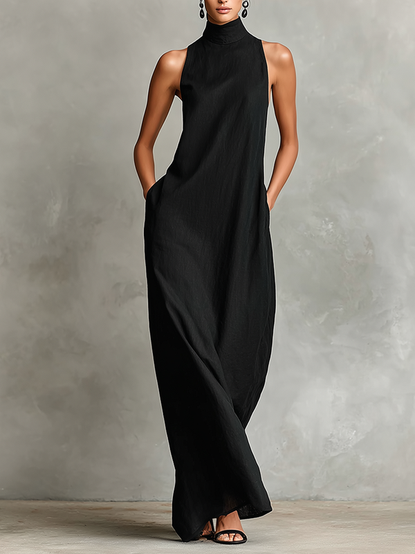 Elegant High Neck Maxi Dress