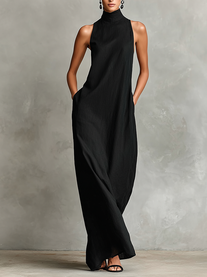 Elegant High Neck Maxi Dress