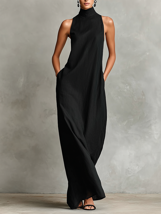 Elegant High Neck Maxi Dress