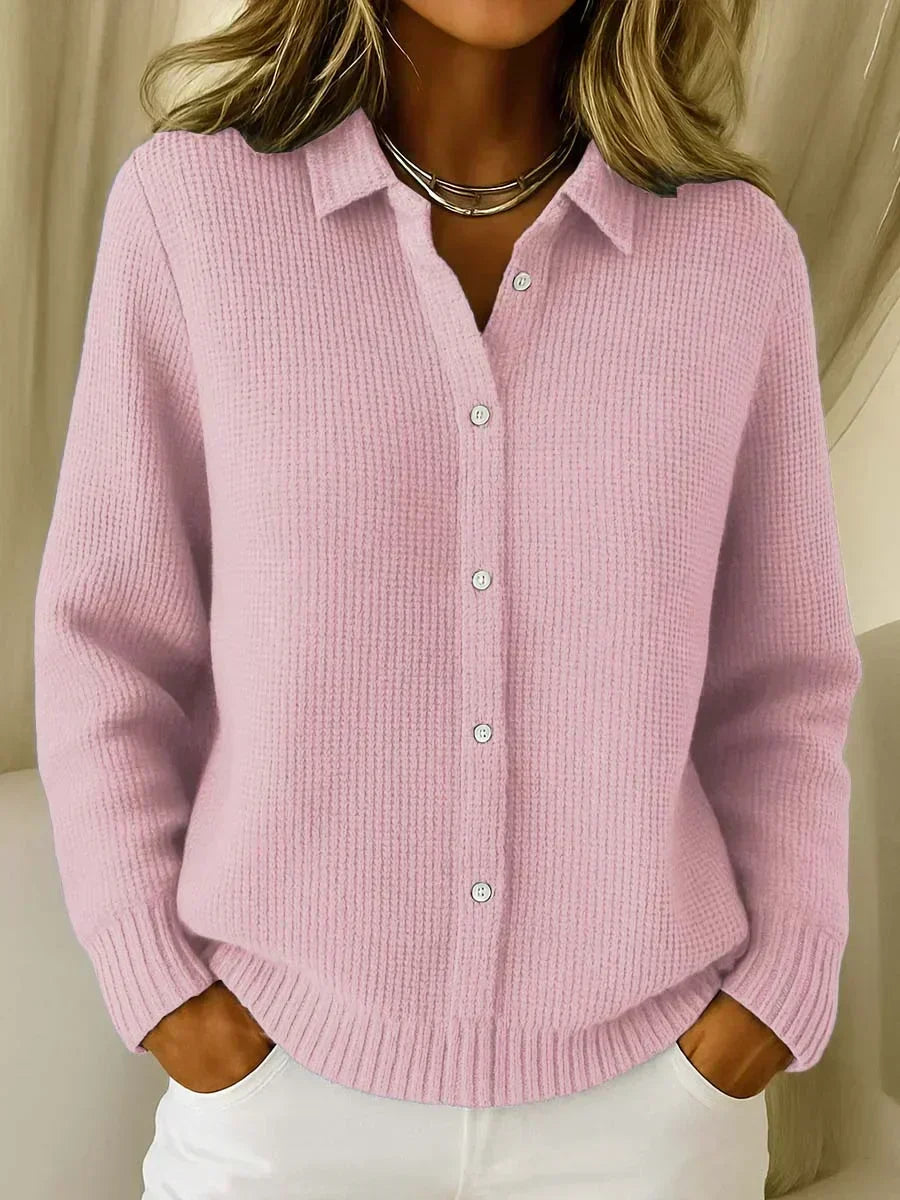 Textured Knit Button-Up Cardigan